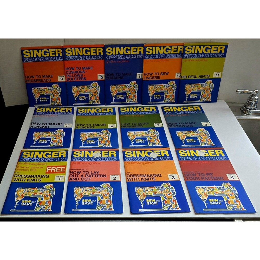 1972 SINGER SEWING SERIES FOR HOME AND FASHION Set of 1-12 & 14 Binder Ready